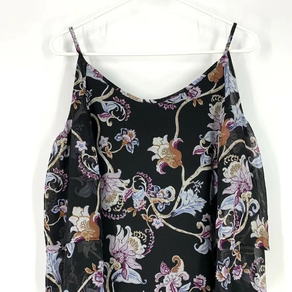 White House Black Market Dress Floral Cold Shoulder - Picture 9 of 10